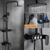 Black Rainfall Shower Faucets Set Wall Mounted Rain Shower Faucet Storage Bennys Beauty World