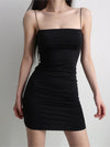 Black Sexy Dress Spaghetti Strap High Waist Sheath Club Dresses Bennys Beauty World