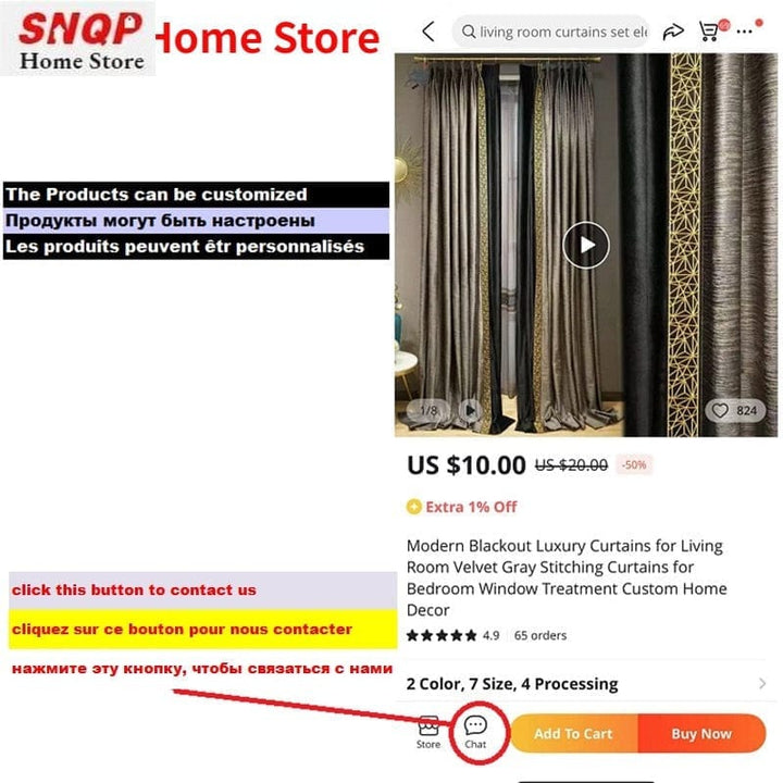 Blackout Luxury Curtains for Living Room Bennys Beauty World
