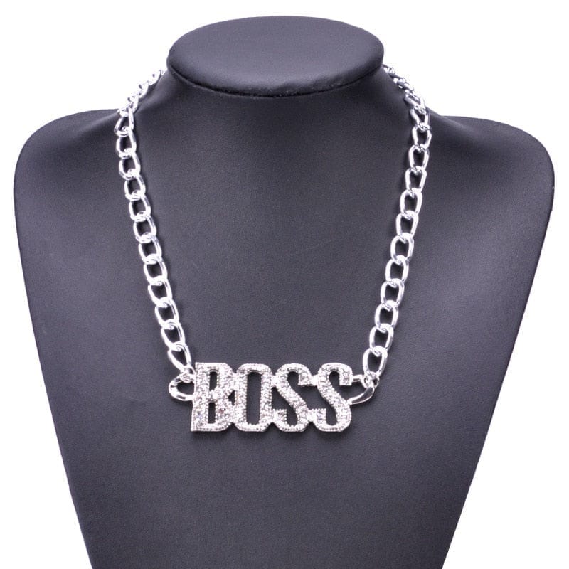 Bling Crystal Letter Boss Pendant Necklaces Bennys Beauty World