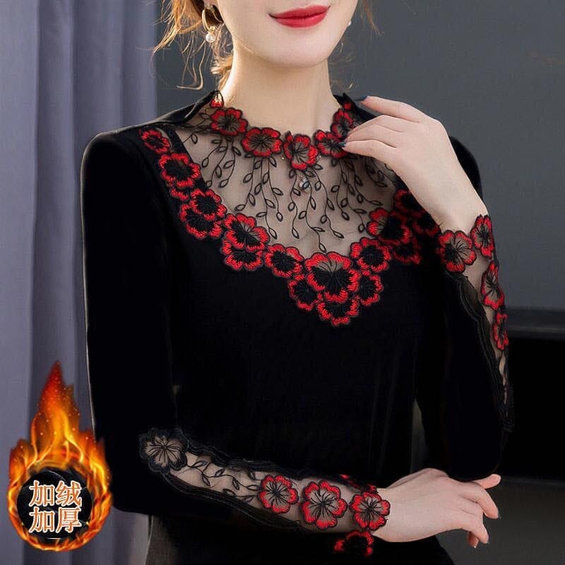 Blouse For Women New Lace round Neck Tops Bennys Beauty World