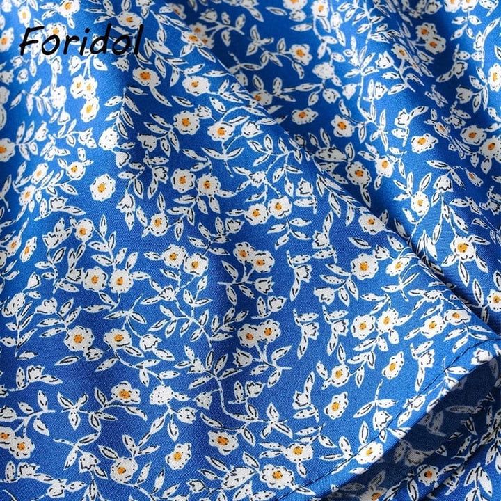 Blue Floral Print Summer Beach Dresses For Women Bennys Beauty World