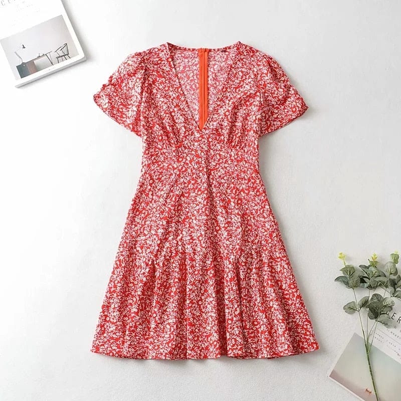 Blue Floral Print Summer Beach Dresses For Women Bennys Beauty World