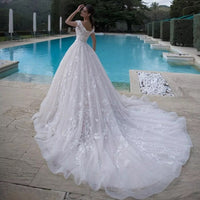 Boat Neck A-line Wedding Dresses PlSize Tassel Sleeve Gorgeous Dress Bennys Beauty World