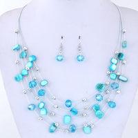 Bohemian African Beads Jewelry Set Multilayered Necklace And Earrings BENNYS 