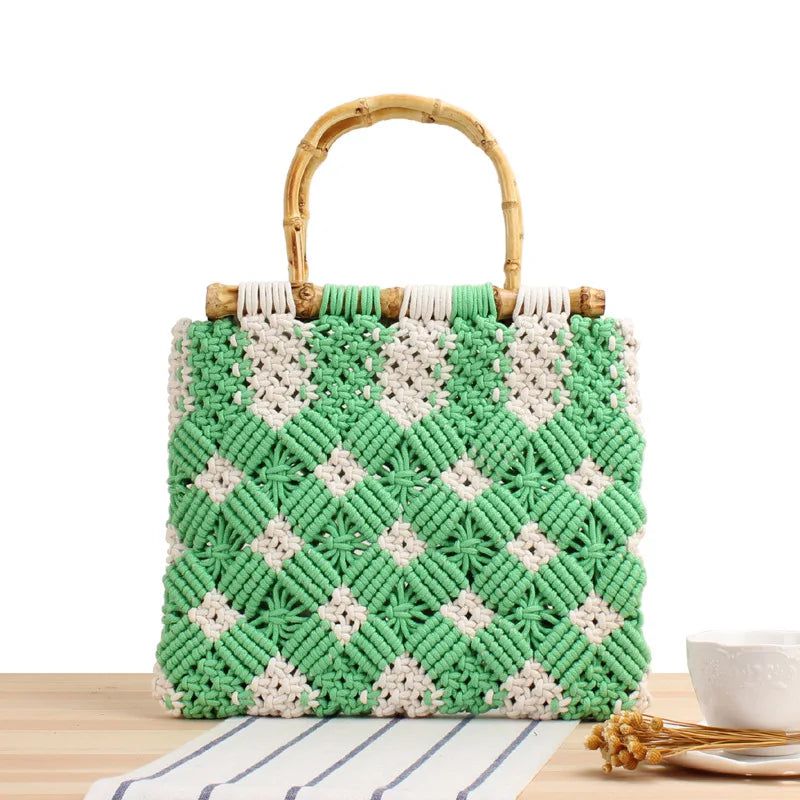 Bohemian Cotton Rope Woven Straw Handbags Bennys Beauty World