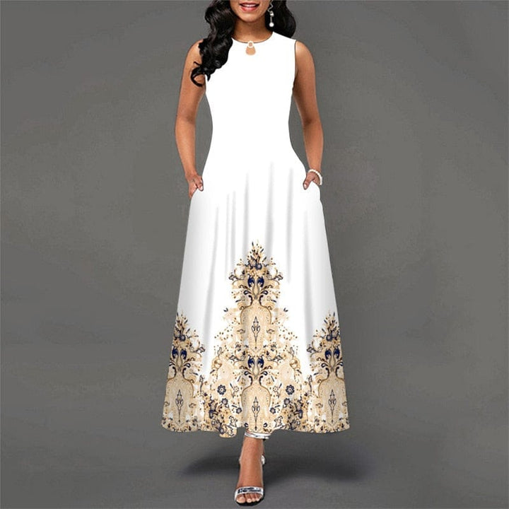 Bohemian Floral Print Hollow Out Dresses For Women Bennys Beauty World