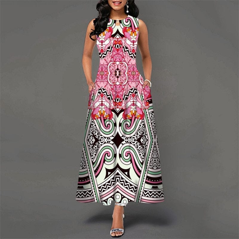 Bohemian Floral Print Hollow Out Dresses For Women Bennys Beauty World