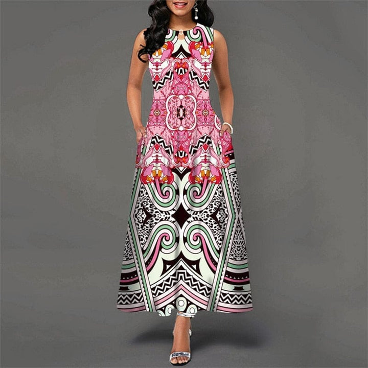 Bohemian Floral Print Hollow Out Dresses For Women Bennys Beauty World