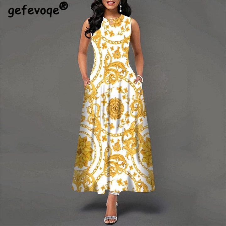 Bohemian Floral Print Hollow Out Dresses For Women Bennys Beauty World