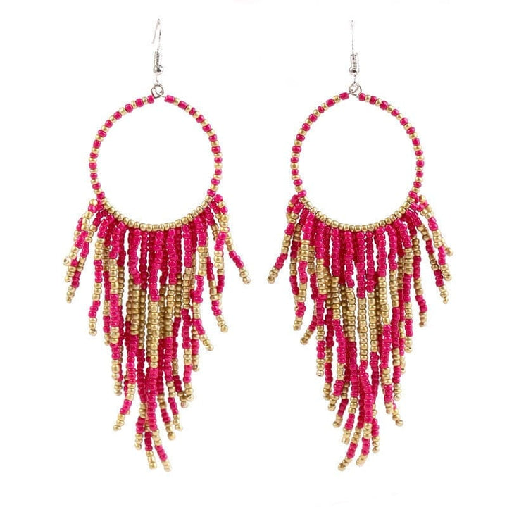 Bohemian Multicolor Beads Tassel Earrings For Women Bennys Beauty World