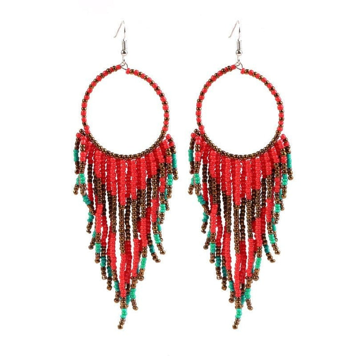 Bohemian Multicolor Beads Tassel Earrings For Women Bennys Beauty World