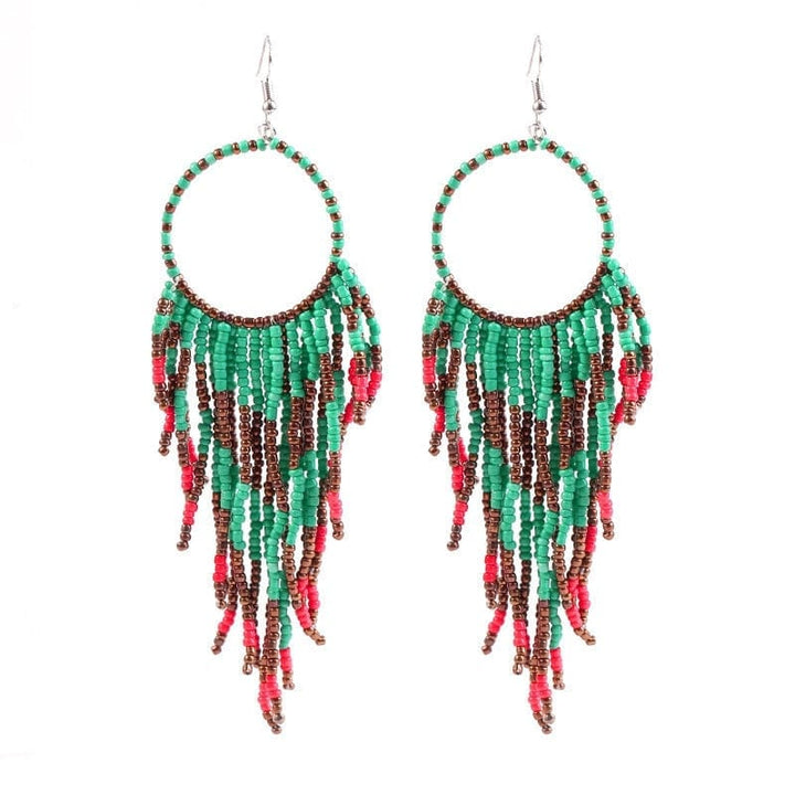 Bohemian Multicolor Beads Tassel Earrings For Women Bennys Beauty World
