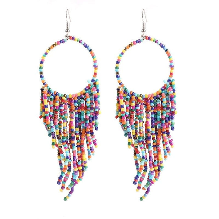 Bohemian Multicolor Beads Tassel Earrings For Women Bennys Beauty World