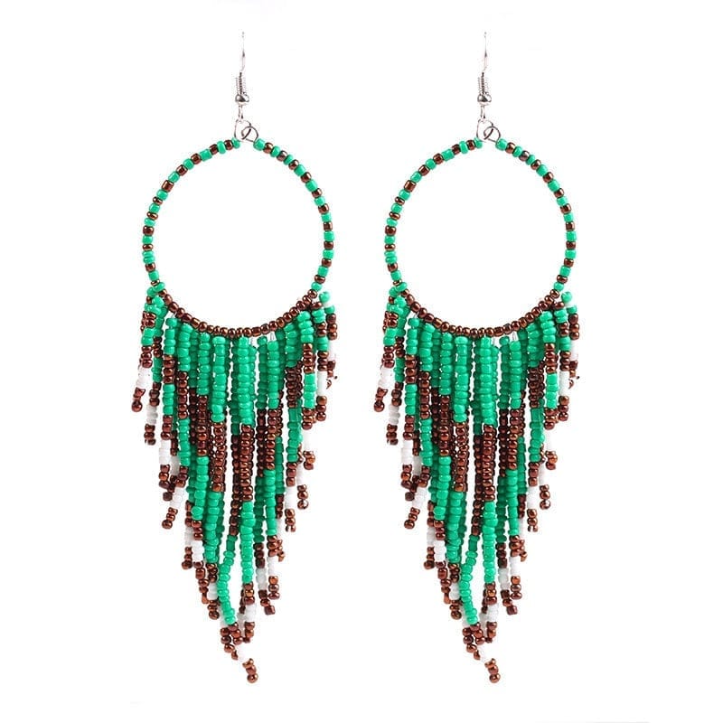 Bohemian Multicolor Beads Tassel Earrings For Women Bennys Beauty World