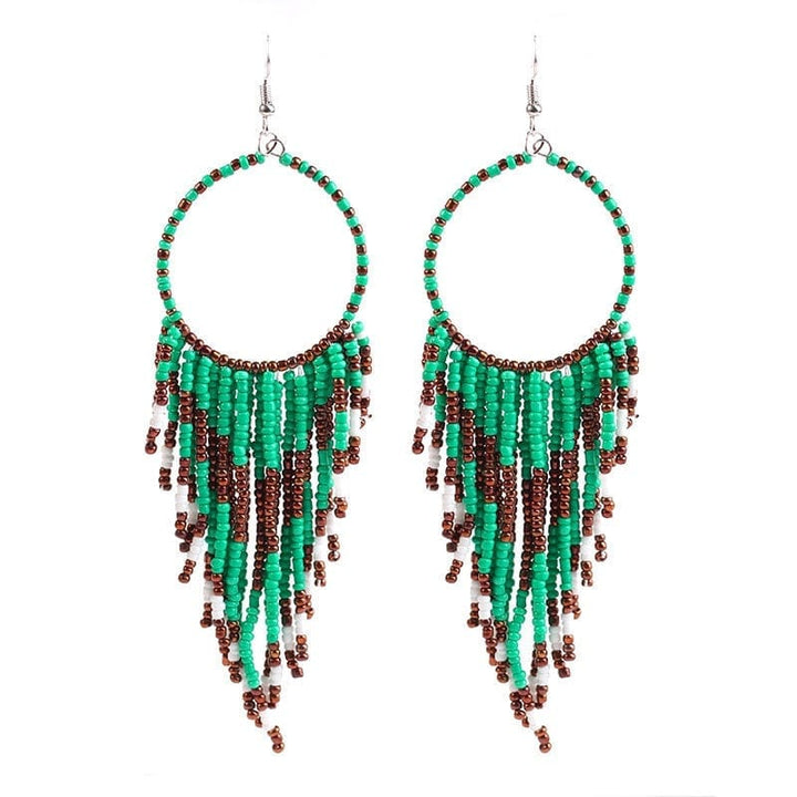 Bohemian Multicolor Beads Tassel Earrings For Women Bennys Beauty World