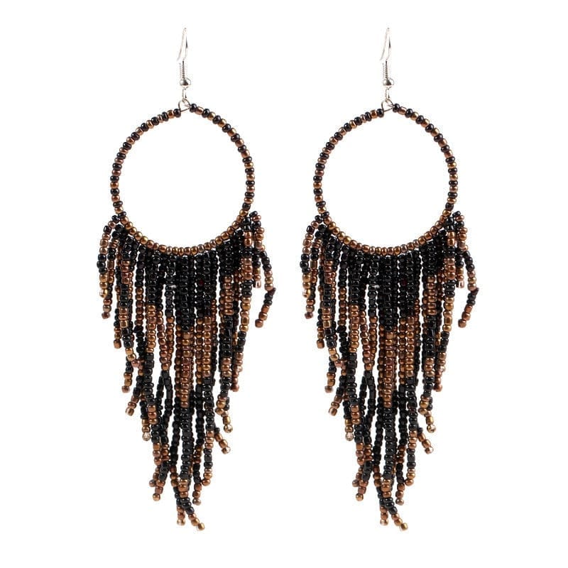Bohemian Multicolor Beads Tassel Earrings For Women Bennys Beauty World