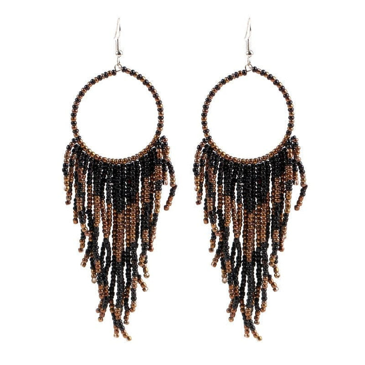 Bohemian Multicolor Beads Tassel Earrings For Women Bennys Beauty World