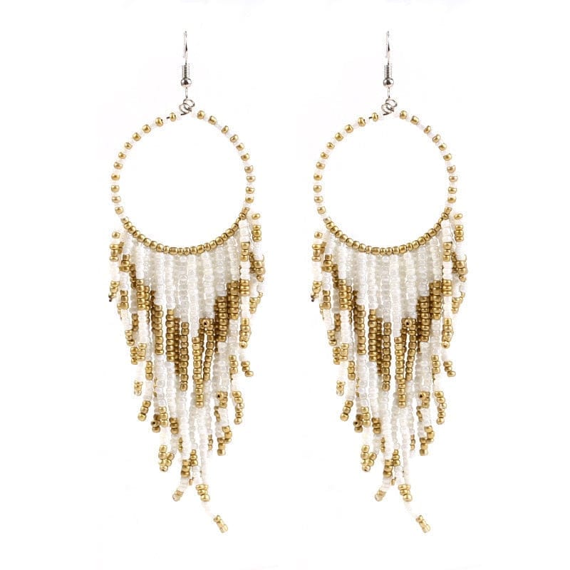Bohemian Multicolor Beads Tassel Earrings For Women Bennys Beauty World