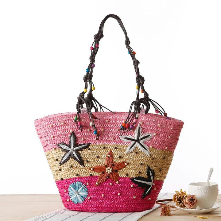 Bohemian handmade embroidered starfish tote Bennys Beauty World