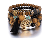 Bohemian style multi-layer wood beaded bracelet Bennys Beauty World