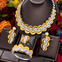 Bow Knot African Jewelry Sets Necklace Earrings Bangle And Ring Set Bennys Beauty World
