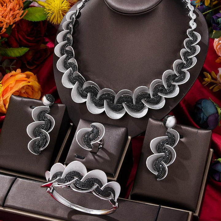 Bow Knot African Jewelry Sets Necklace Earrings Bangle And Ring Set Bennys Beauty World