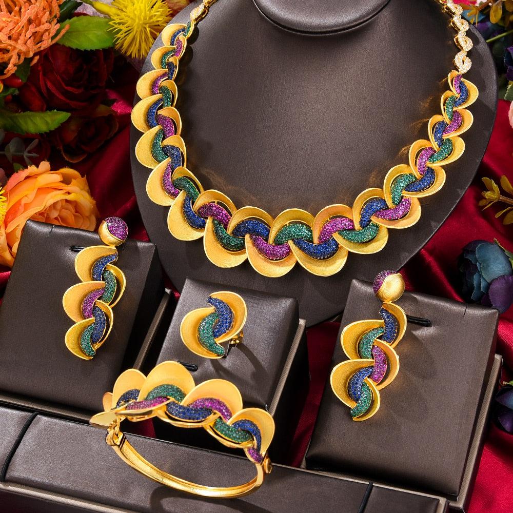 Bow Knot African Jewelry Sets Necklace Earrings Bangle And Ring Set Bennys Beauty World