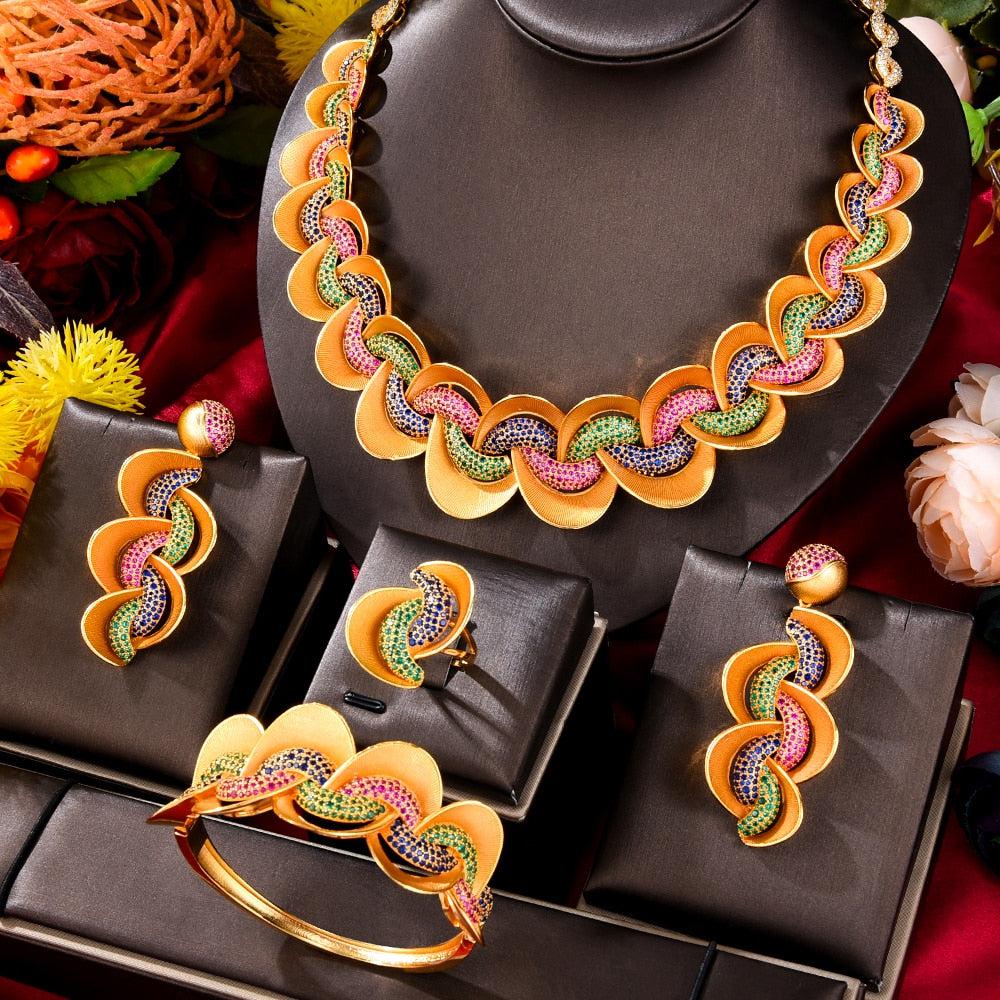 Bow Knot African Jewelry Sets Necklace Earrings Bangle And Ring Set Bennys Beauty World