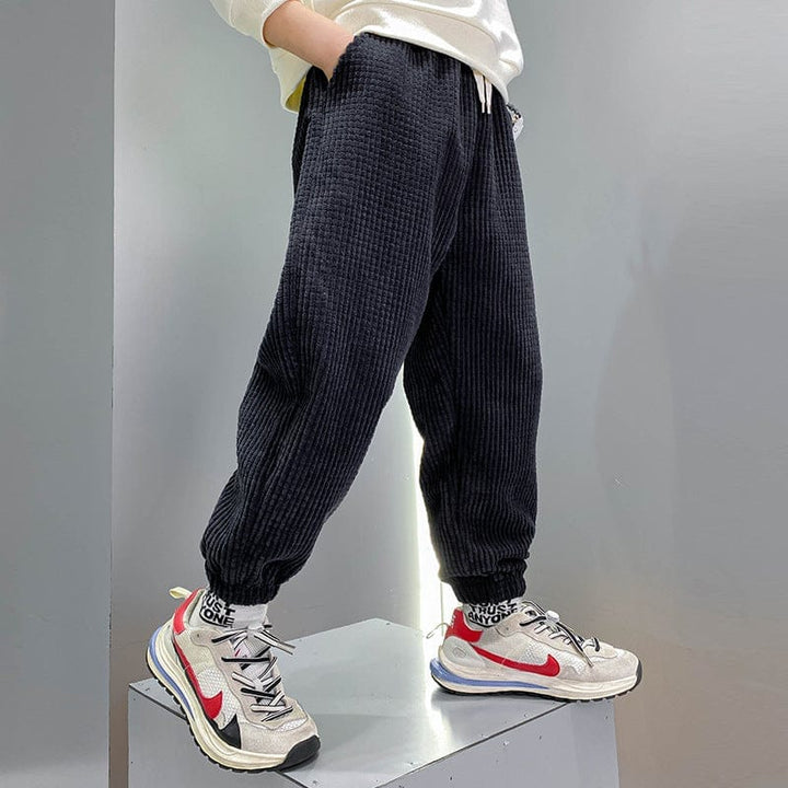 Boys' Casual Pants Thickened Plus Velvet Middle-aged Kids Bennys Beauty World