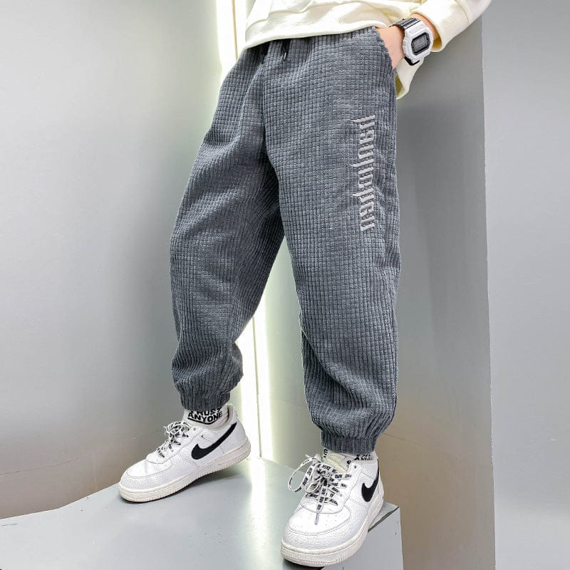 Boys' Casual Pants Thickened Plus Velvet Middle-aged Kids Bennys Beauty World