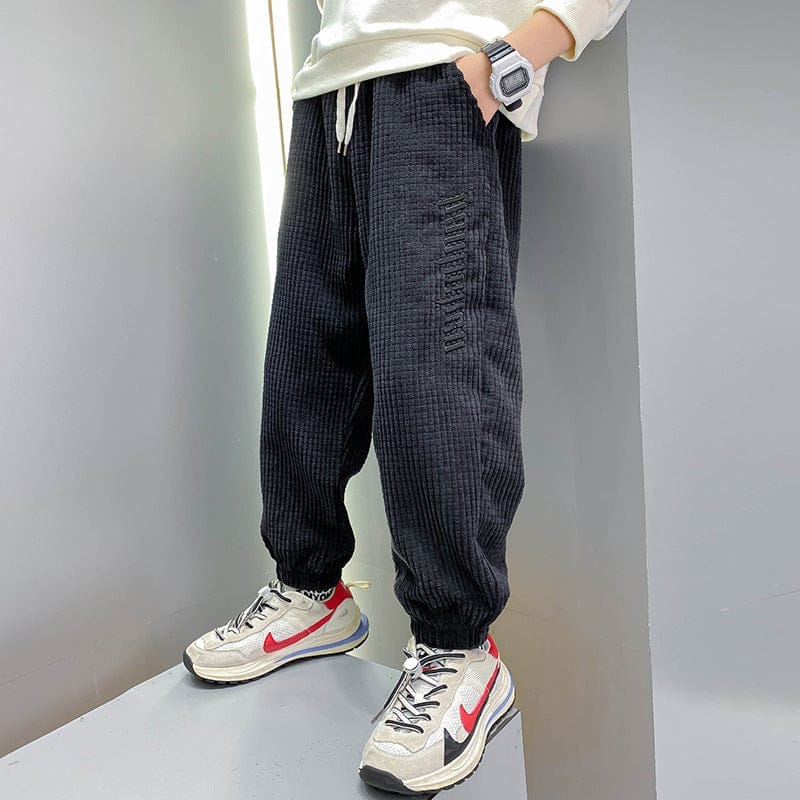 Boys' Casual Pants Thickened Plus Velvet Middle-aged Kids Bennys Beauty World