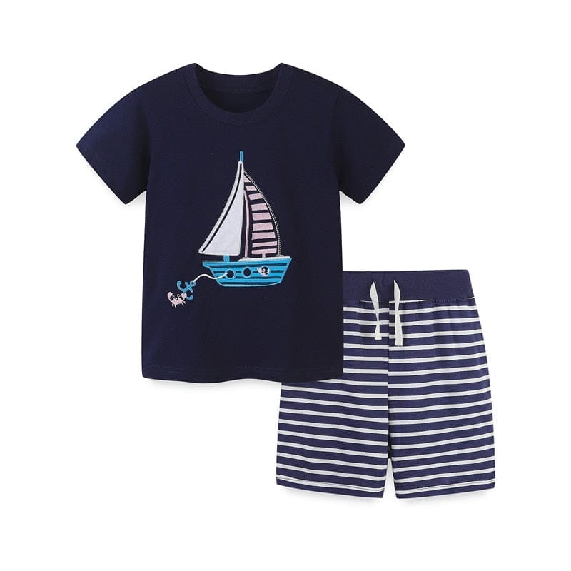 Boys Clothing Sets For Summer Boys Tops + Shorts Bennys Beauty World