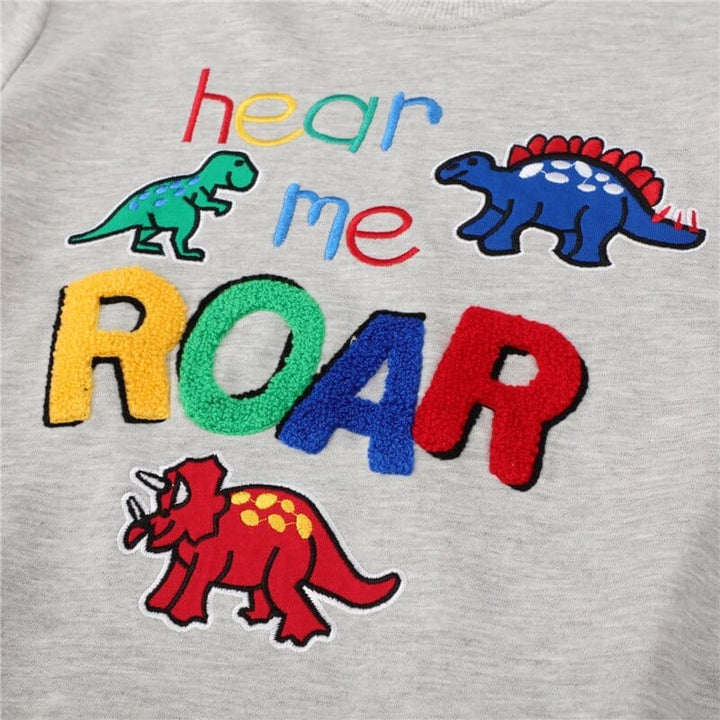 Boys Girls Dinosaurs Embroidery Kids Sweatshirts Bennys Beauty World
