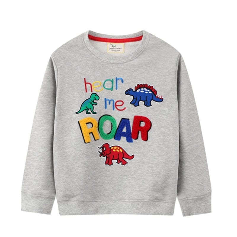 Boys Girls Dinosaurs Embroidery Kids Sweatshirts Bennys Beauty World
