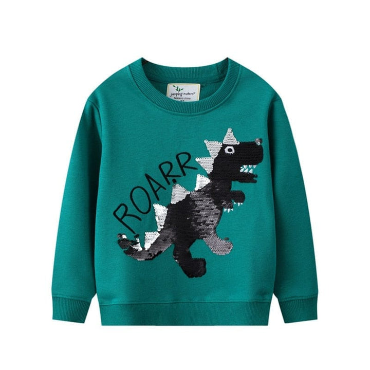 Boys Girls Dinosaurs Embroidery Kids Sweatshirts Bennys Beauty World