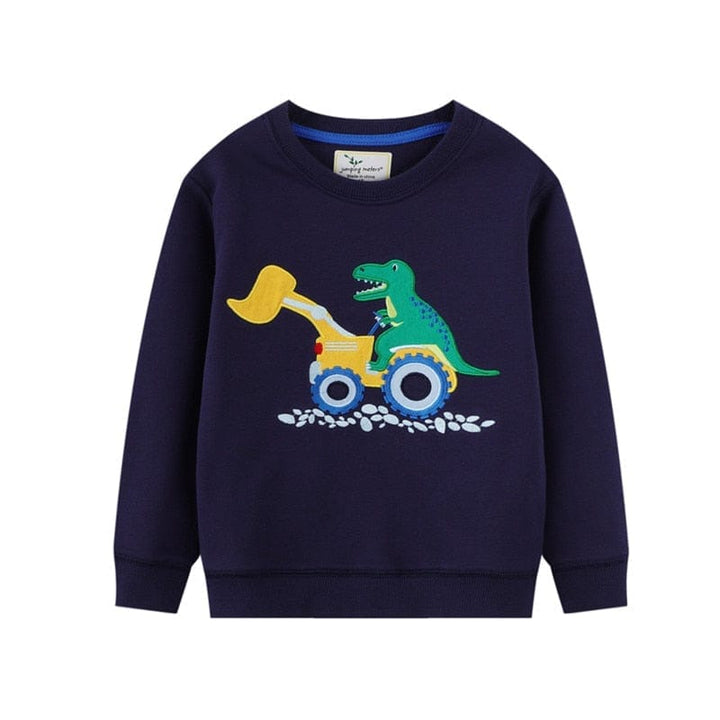 Boys Girls Dinosaurs Embroidery Kids Sweatshirts Bennys Beauty World