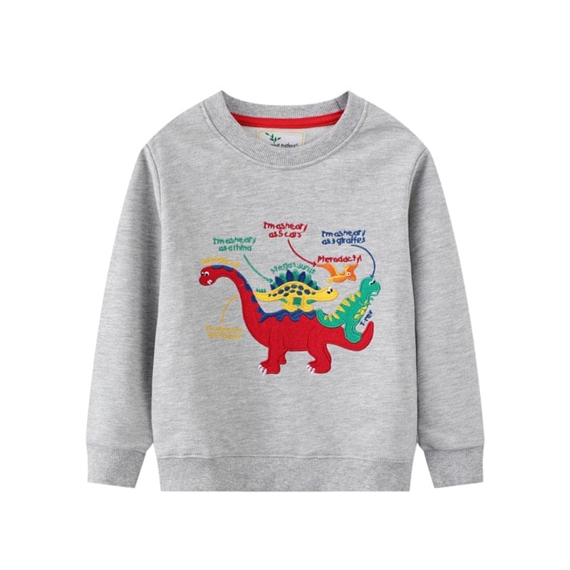 Boys Girls Dinosaurs Embroidery Kids Sweatshirts Bennys Beauty World