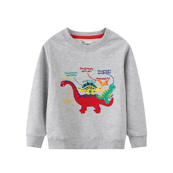 Boys Girls Dinosaurs Embroidery Kids Sweatshirts Bennys Beauty World
