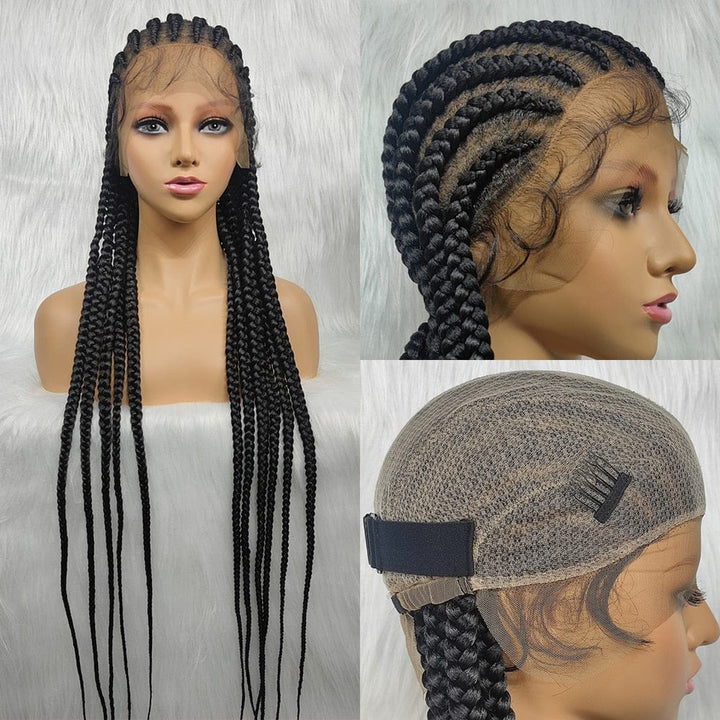 Braided Wigs Full Lace Wig 36inches Synthetic Box Braids Bennys Beauty World