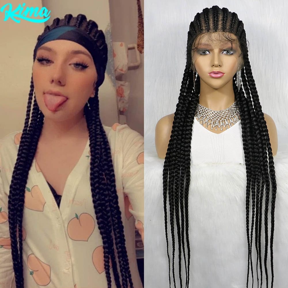 Braided Wigs Full Lace Wig 36inches Synthetic Box Braids Bennys Beauty World