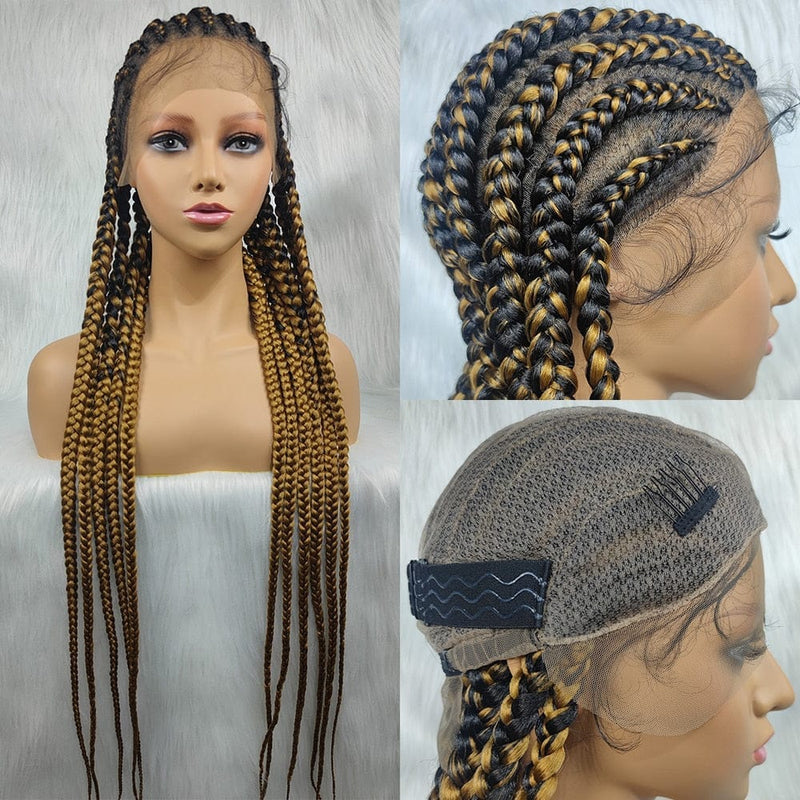 Braided Wigs Full Lace Wig 36inches Synthetic Box Braids Bennys Beauty World