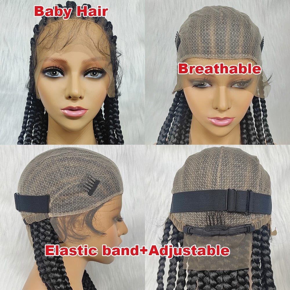 Braided Wigs Full Lace Wig 36inches Synthetic Box Braids Bennys Beauty World