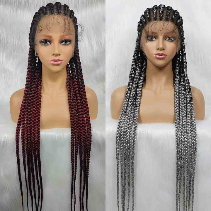 Braided Wigs Full Lace Wig 36inches Synthetic Box Braids Bennys Beauty World