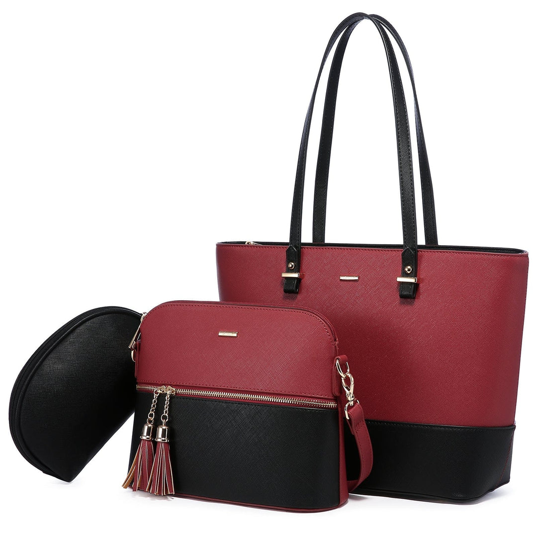 Brand Designer PU Leather Ladies Hand bag 3 pcs Bennys Beauty World