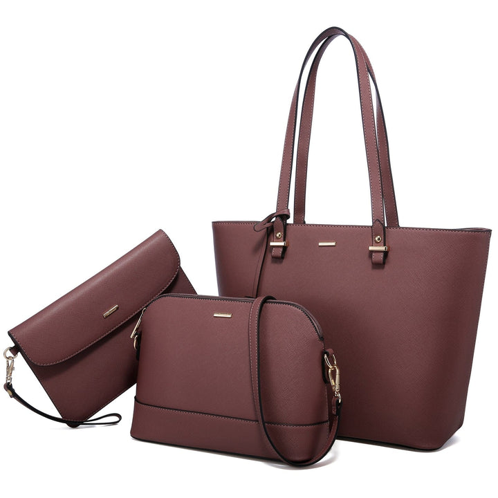 Brand Designer PU Leather Ladies Hand bag 3 pcs Bennys Beauty World