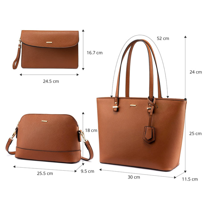 Brand Designer PU Leather Ladies Hand bag 3 pcs Bennys Beauty World