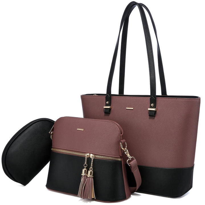 Brand Designer PU Leather Ladies Hand bag 3 pcs Bennys Beauty World