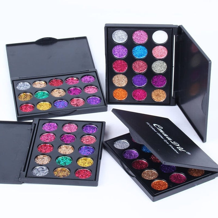 Brand Glitter Eyeshadow 15 Color Glitter Eyes Palette Bennys Beauty World