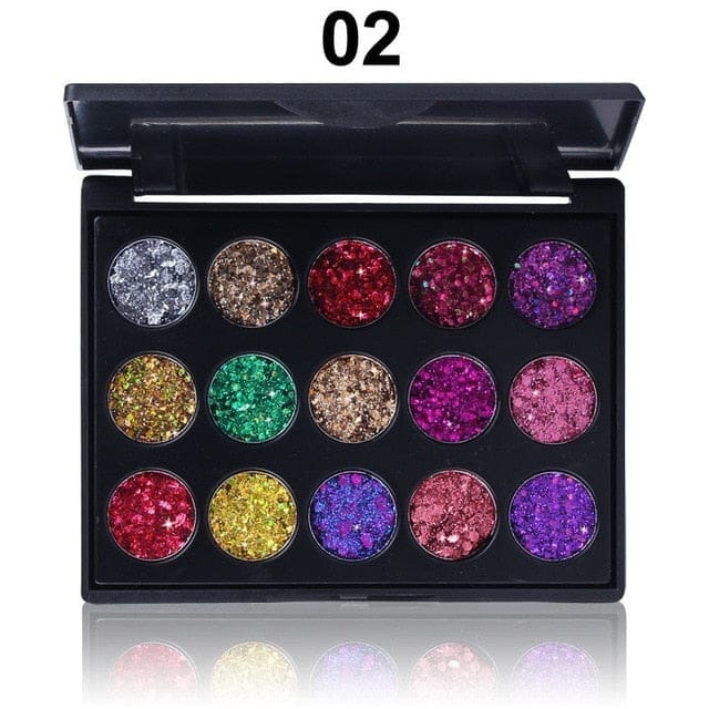 Brand Glitter Eyeshadow 15 Color Glitter Eyes Palette Bennys Beauty World